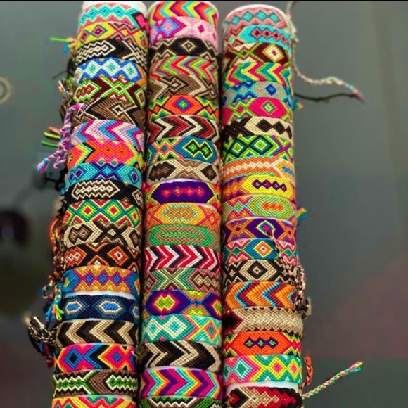 Unisex woven bracelets/ packs x 8 / Multicolor - Picture 3 of 8
